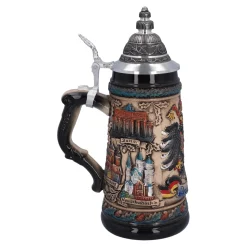 Bierkrüge|Deutschland Motive-Bierkrug mit Zinndeckel 