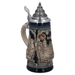 Bierkrüge|Rothenburg Motive-Bierkrug mit Zinndeckel 
