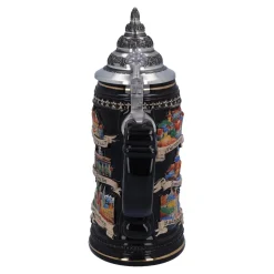 Bierkrüge|Rothenburg Motive-Bierkrug mit Zinndeckel 