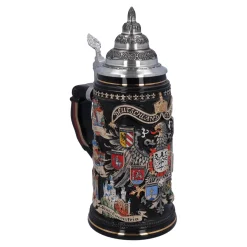 Bierkrüge|Rothenburg Motive-Bierkrug mit Zinndeckel 