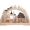 RATAGS Holzdesign Schwibbogen Weihnachten-3-D Schwibbogen "Holzfällerhaus", 230V mit USB A-Anschluss