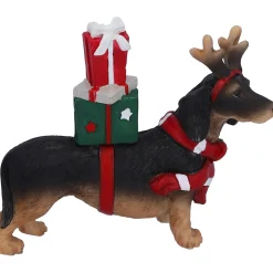 Standfiguren-Dackel mit Geschenken, Standfigur