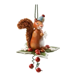 Käthes Original Weihnachtsbaumanhänger|Christbaumschmuck Holz-Eichhörnchen