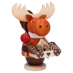 Christian ULBRICHT Räuchermänner-Elch als Lebkuchenverkäufer, Räuchermännchen