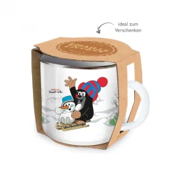 Trötsch Verlag Der Kleine Maulwurf „Krtek”|Tischdeko-Emailletasse "Maulwurf im Winter"