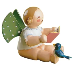 WENDT & KÜHN Wendt & Kühn Kollektion-Engel mit Buch und Vogel, sitzend
