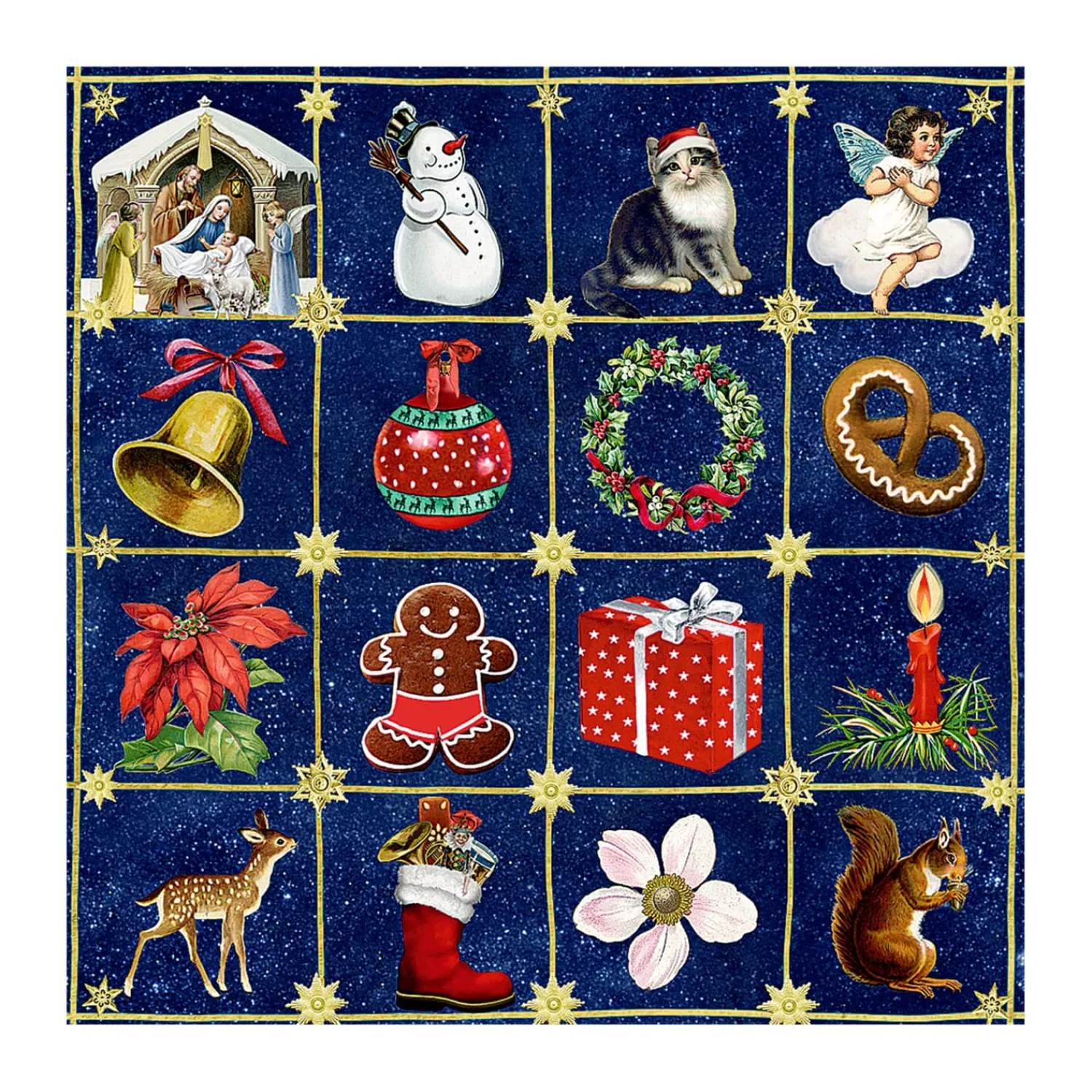 Spielzeug-Familienspiel "Nostalgisches Weihnachtsbingo"