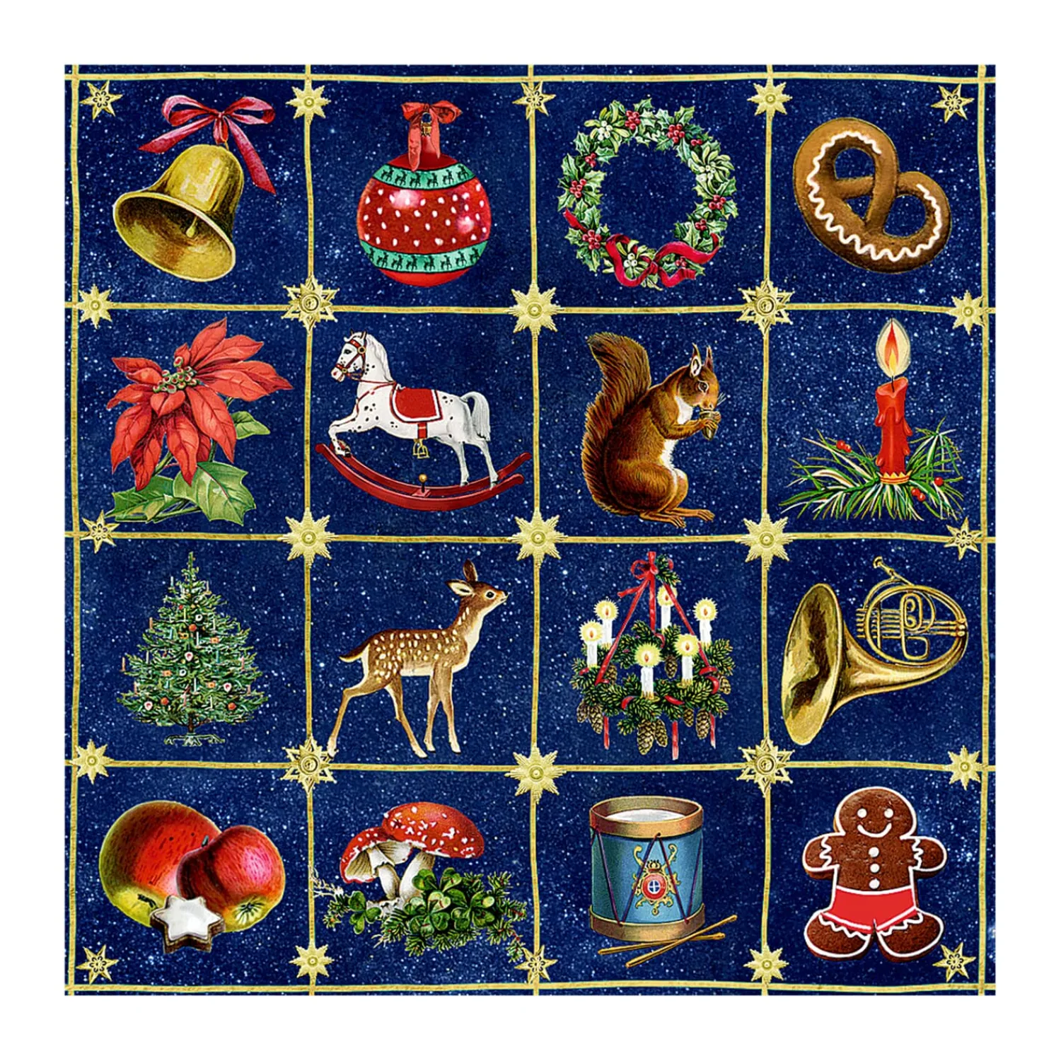 Spielzeug-Familienspiel "Nostalgisches Weihnachtsbingo"