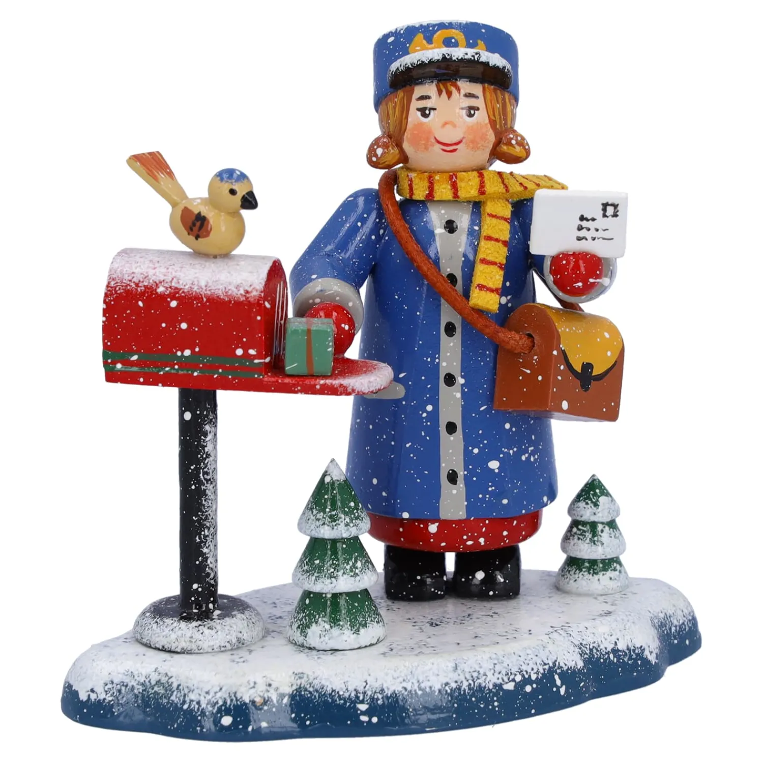 Käthes Original Käthes Original Figuren|Weihnachtsdeko Holz-Frau Postbotin