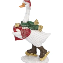 Standfiguren-Gans auf Schlittschuhen