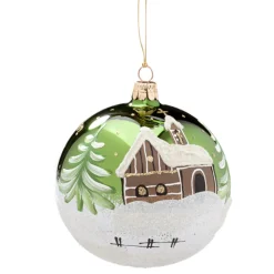 Deutschland Motive|Weihnachtskugeln-Glaskugel grün "Weihnachten Berlin"