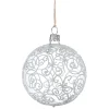 Weihnachtskugeln|Weihnachtskugeln Aus Glas-Glaskugel klar mit Irisschnörkeln, 8 cm