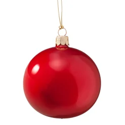 Weihnachtskugeln|Weihnachtskugeln Aus Glas-Glaskugel Opal rot, 8 cm