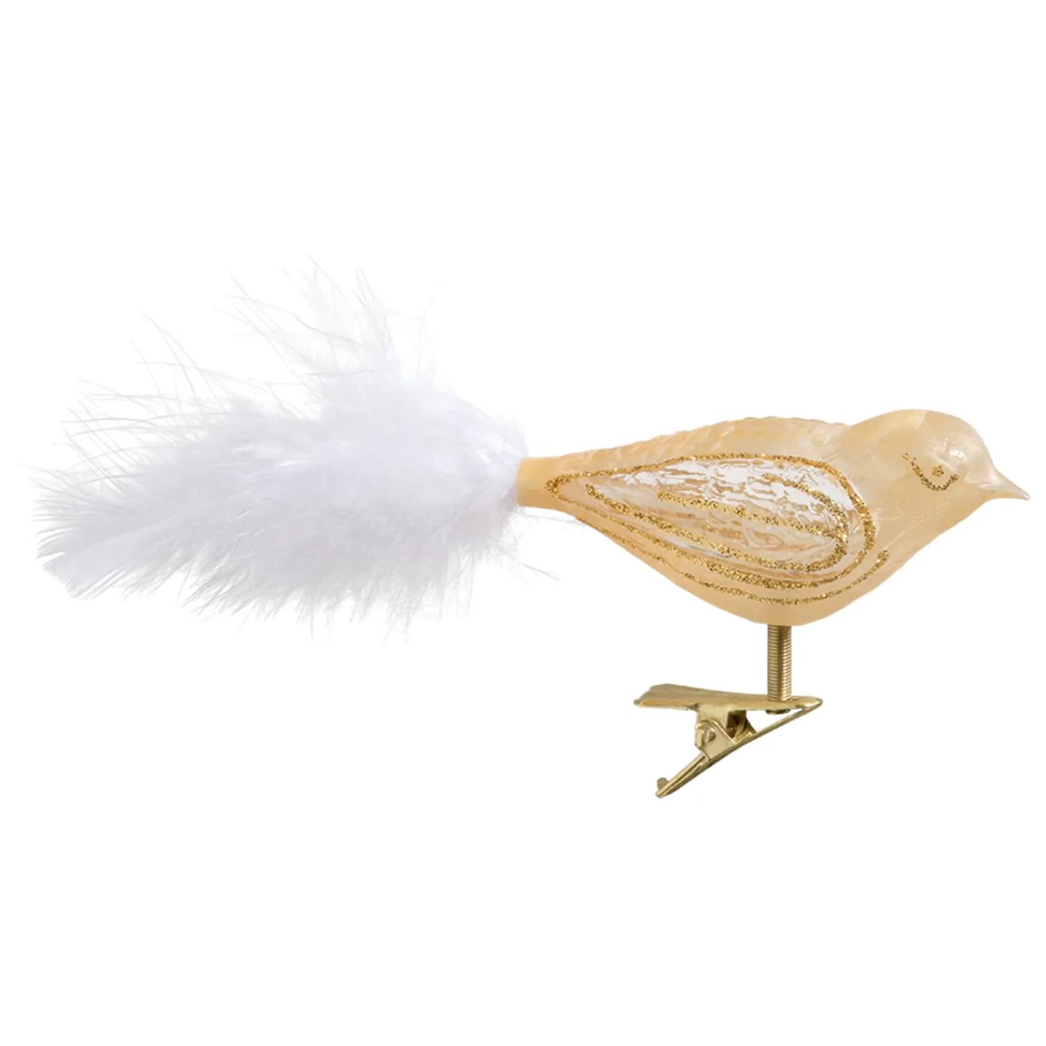 Poesie in Glas Weihnachtskugeln Aus Glas-Glasvogel, gold-glimmer