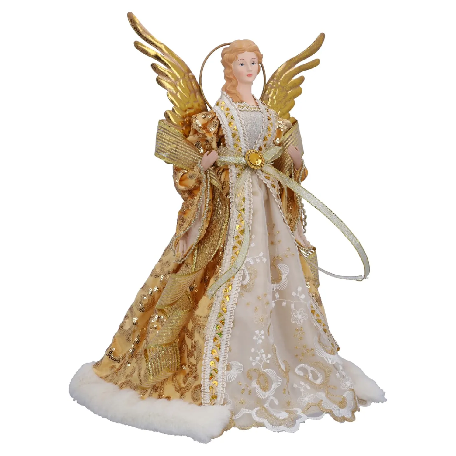 Standfiguren-Goldfarbener Engel, 35 cm