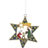 Käthes Original Baumschmuck Aus Zinn-Heilige Familie im Stern, Zinn-Baumbehang