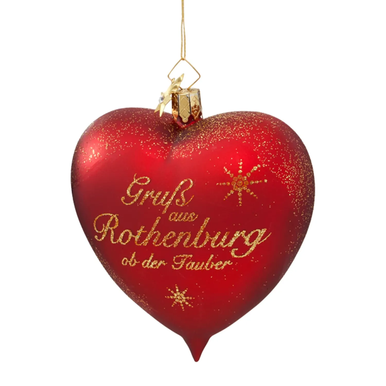 Poesie in Glas Rothenburg Motive|Weihnachtskugeln Aus Glas-Herz "Gruß aus Rothenburg"