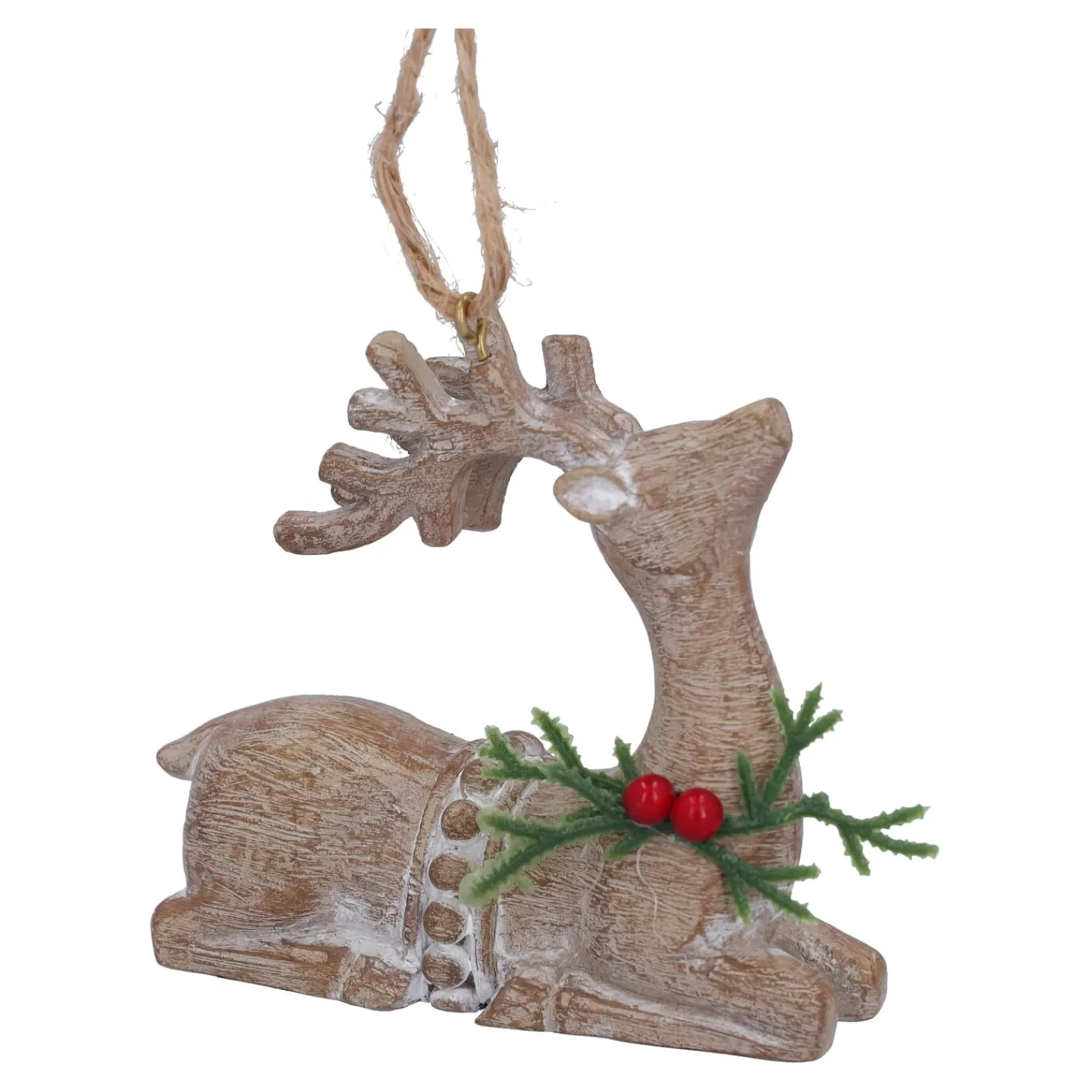 Baumschmuck Aus Kunstharz-Hirsch, liegend