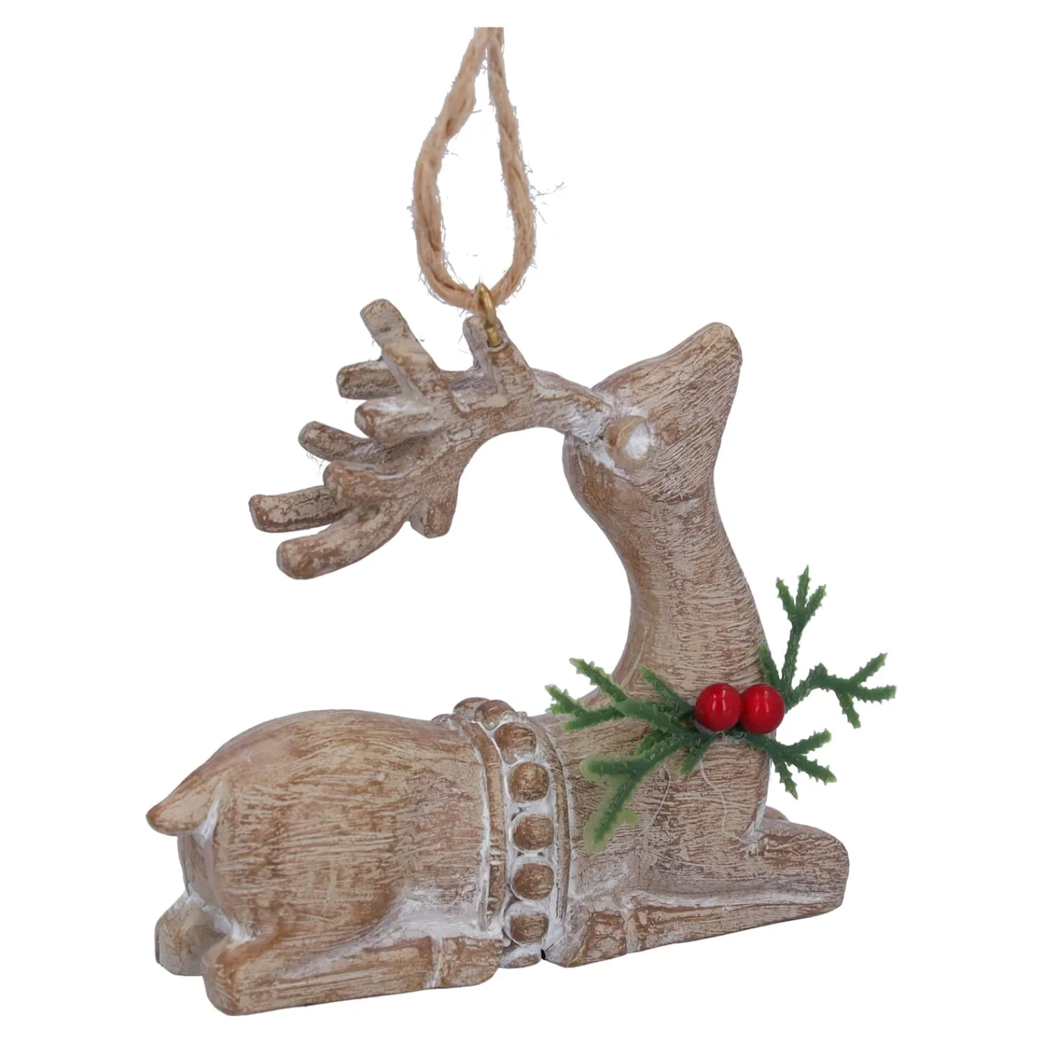 Baumschmuck Aus Kunstharz-Hirsch, liegend