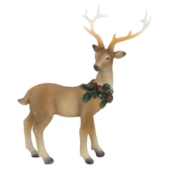 Standfiguren-Hirsch mit Blätterkranz