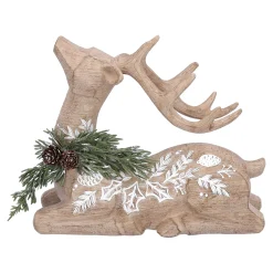 Standfiguren-Hirsch mit Waldmuster sitzend