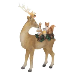 Standfiguren-Hirsch mit Waldtieren