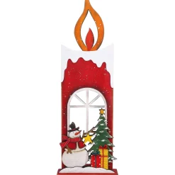 Standfiguren|Wohndeko-Holzaufsteller "Im Kerzenschein"