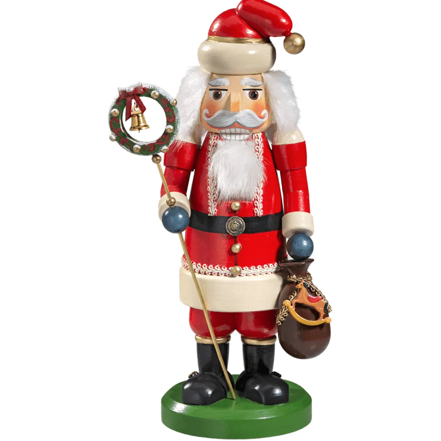 Käthes Original Nussknacker Figuren-Holzknackl "Weihnachtsmann mit Kranz", 25 cm