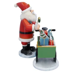 Käthes Original Weihnachtsdeko Holz|Räuchermänner-Holzknoddl "Weihnachtsmann mit Lastenrad", Räuchermännchen