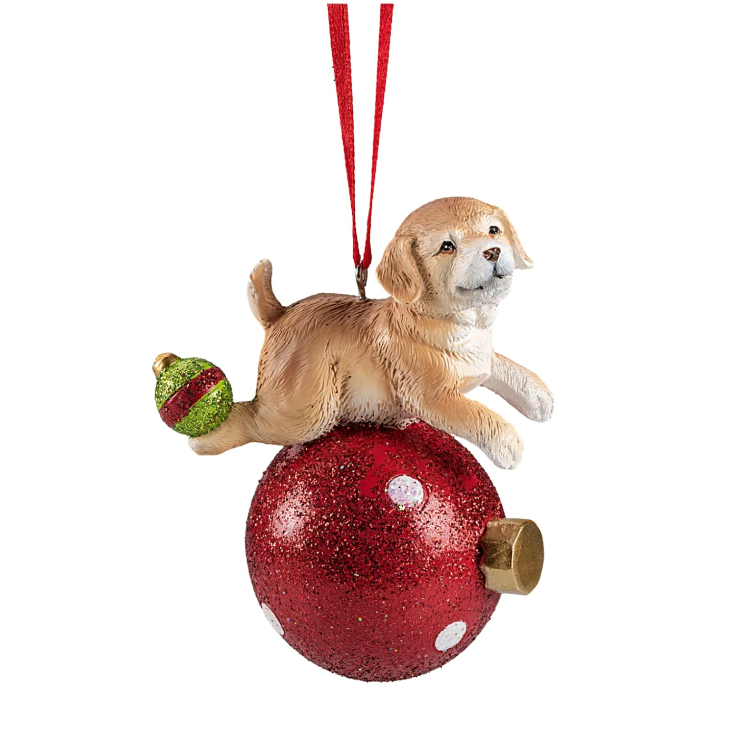 Baumschmuck Aus Kunstharz-Hund mit Kugel