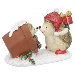 Außergewöhnliche Weihnachtsdeko|Standfiguren-Igelpaar im Blumentopf