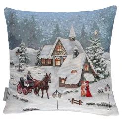 Sandner Wohndeko-Kissenhülle "winterliche Kutschfahrt"