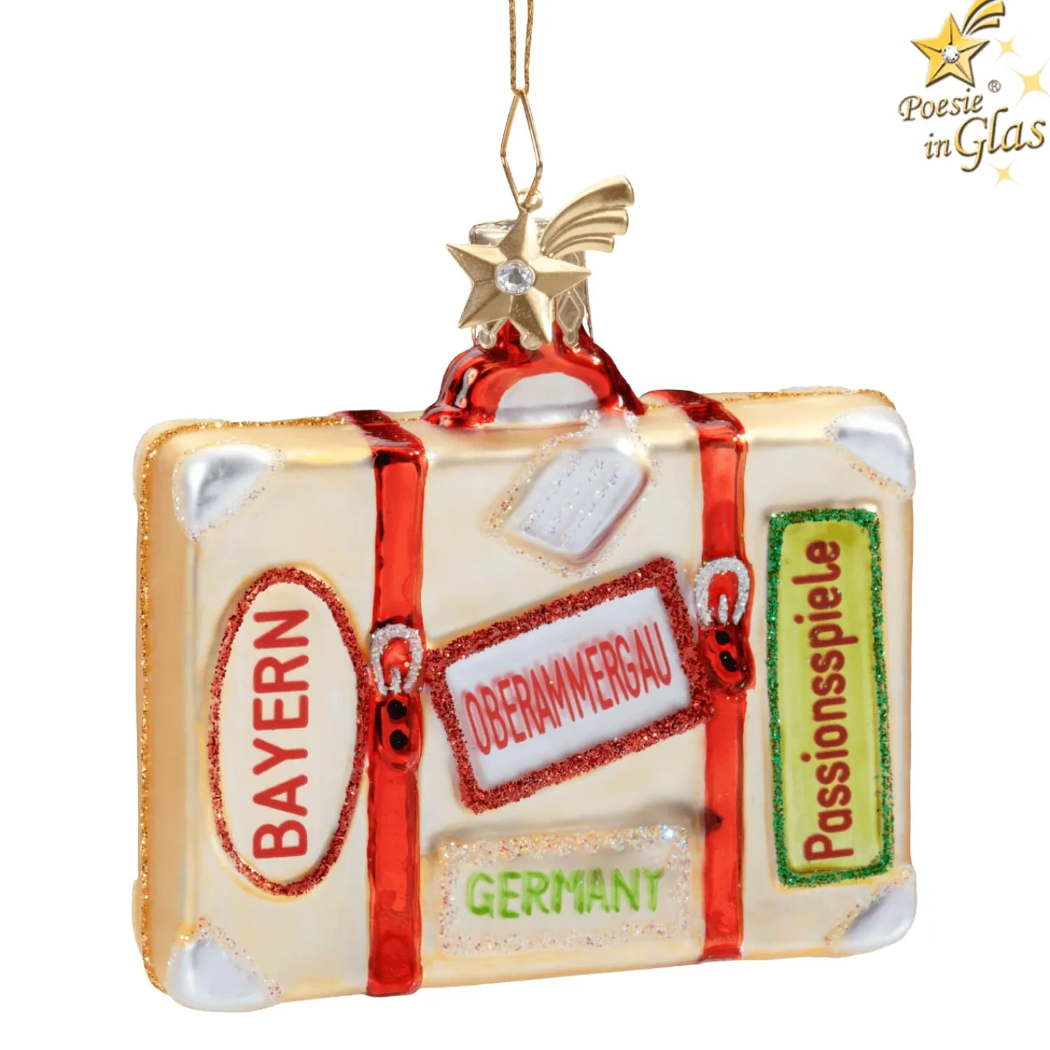 Poesie in Glas Bayern Motive|Weihnachtskugeln Aus Glas-Koffer Bayern