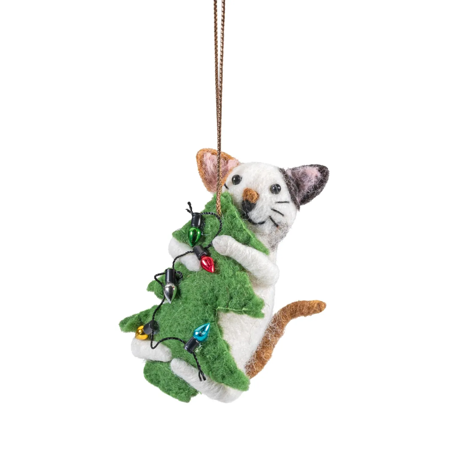 Baumschmuck Aus Filz-Kätzchen mit Weihnachtsbaum, Filz-Baumbehang