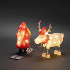 KONSTSMIDE Beleuchtung Außenbereich-LED Acryl Santa & Rentier