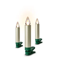 Krinner Lichterketten-Lumix Superlight Flame Mini 12 Kerzen Basis Set in Cashmere