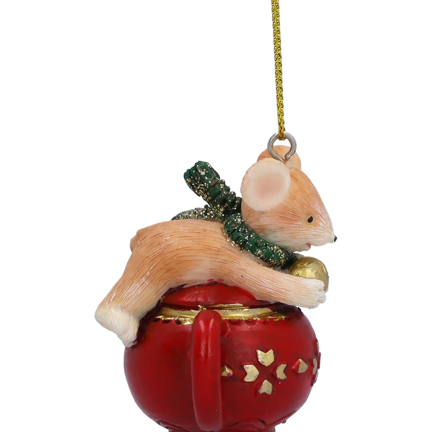 Baumschmuck Aus Kunstharz-Maus auf Kaffeekanne, Kunstharz-Baumbehang