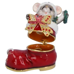 Wohndeko-Maus in Stiefel, Schatulle