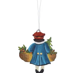 Käthes Original Baumschmuck Aus Zinn-Mädchen mit Körben, Zinn-Baumbehang