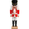 HODREWA Nostalgische Weihnachtsdeko|Nussknacker Figuren-Nussknacker "Husar", rot, 28,5 cm