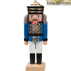HODREWA Nussknacker Figuren-Nussknacker "König", blau, 14 cm