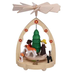 Richard Glässer Weihnachtspyramiden-Pyramide "Hundeschule", Wärmespiel