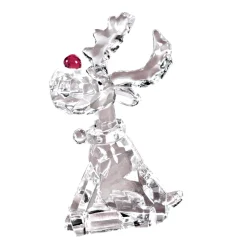 Standfiguren-Rentier mit roter Nase sitzend