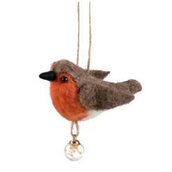 Weihnachtsbaumanhänger|Baumschmuck Aus Filz-Rotkehlchen aus Filz