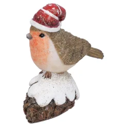 Standfiguren-Rotkehlchen mit Mütze, 8 cm