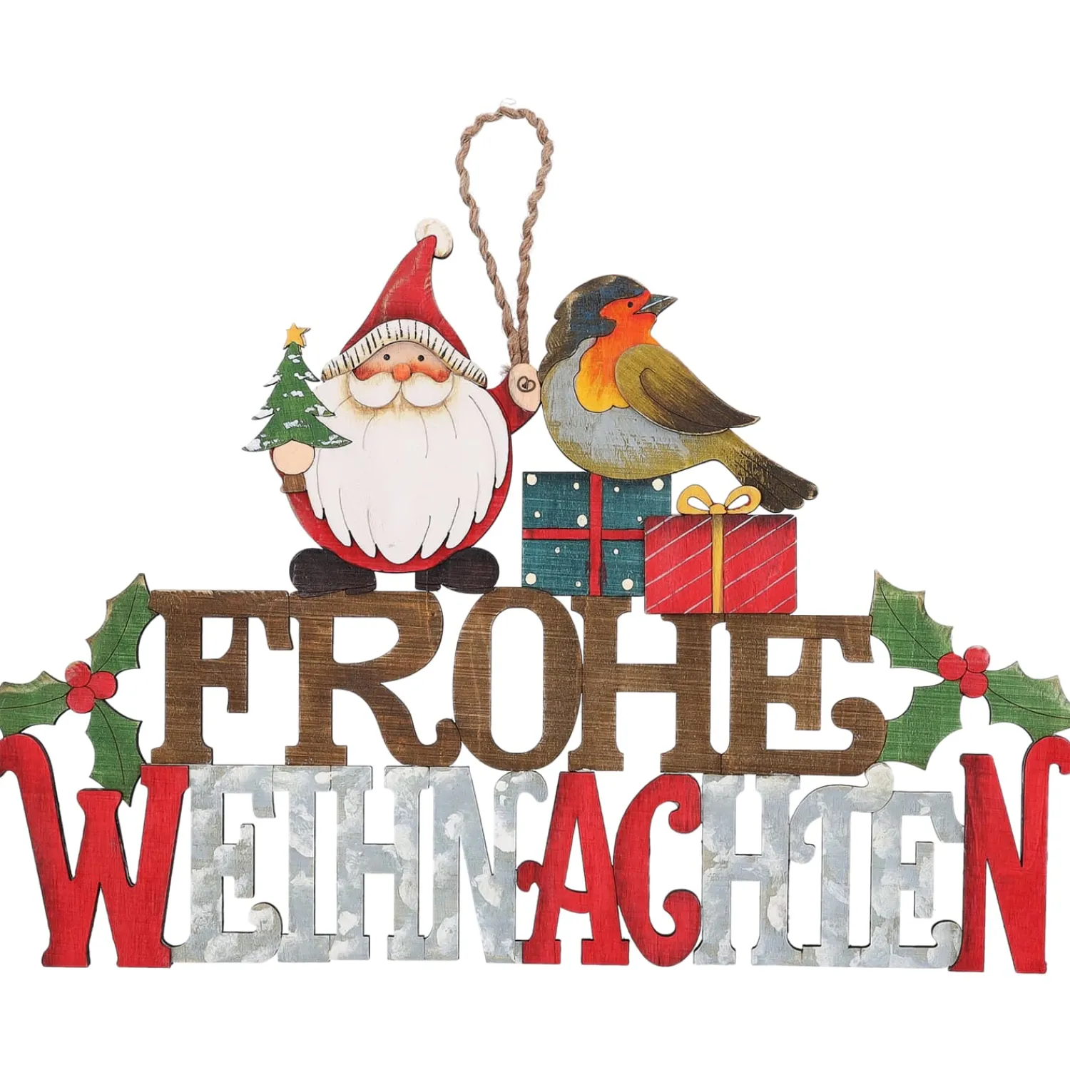 Weihnachtsdeko Holz|Hängedeko-Schild "Frohe Weihnachten"