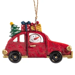 Baumschmuck Aus Kunstharz-Schneemann im Auto