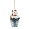 Baumschmuck Aus Kunstharz-Schneemann im Töpfchen
