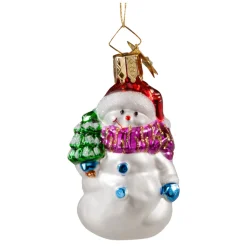 Poesie in Glas Weihnachtskugeln Aus Glas-Schneemann mit Baum