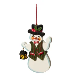 Käthes Original Christbaumschmuck Holz-Schneemann mit Laterne